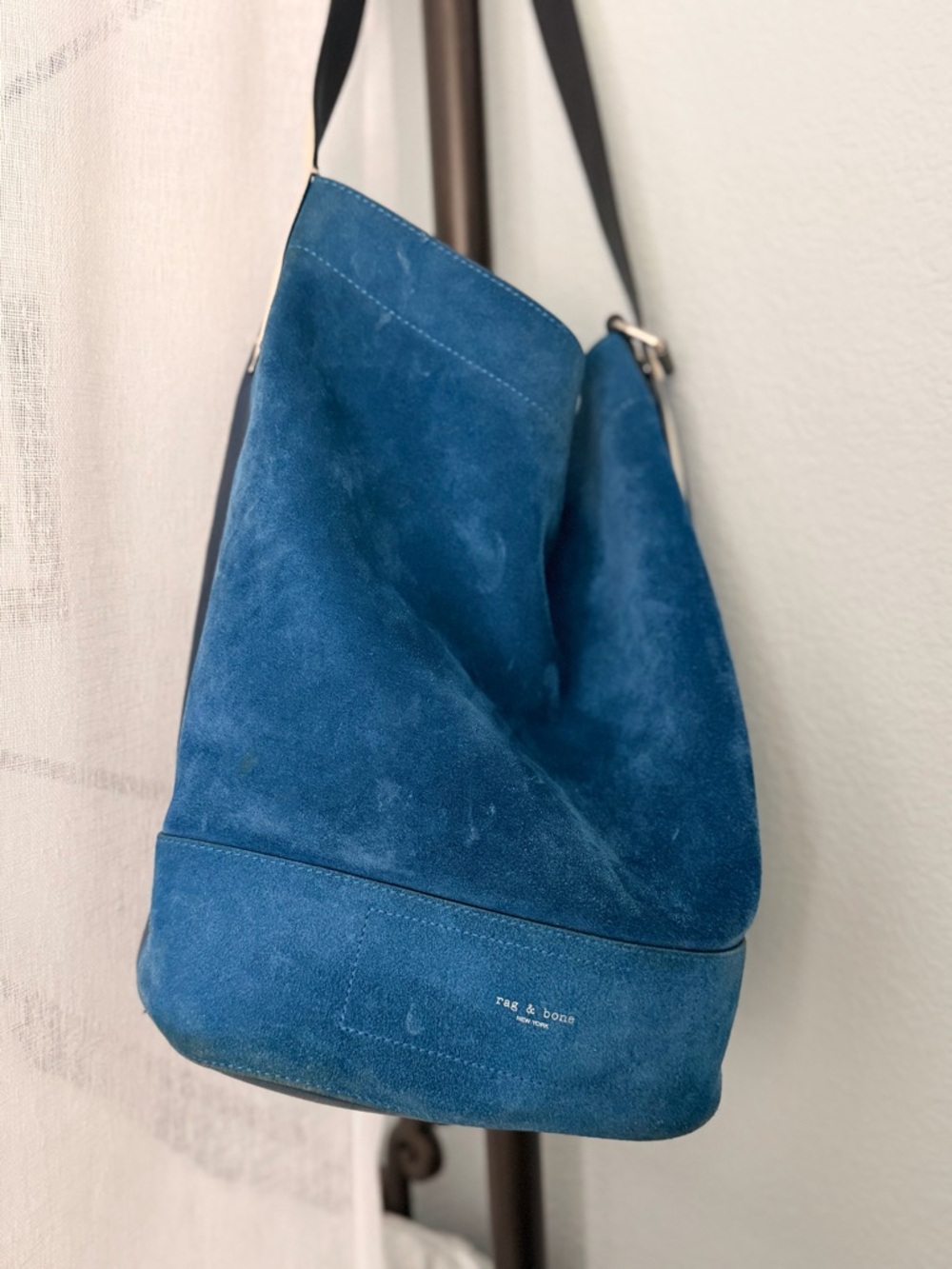 Rag & Bone Leather/Suede Bucket Bag in Blue!